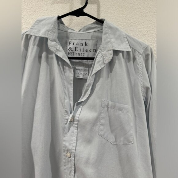 Frank & Eileen 100% Cotton Barry Button Down Light Blue Long Sleeve Top Size XS - Picture 3 of 13
